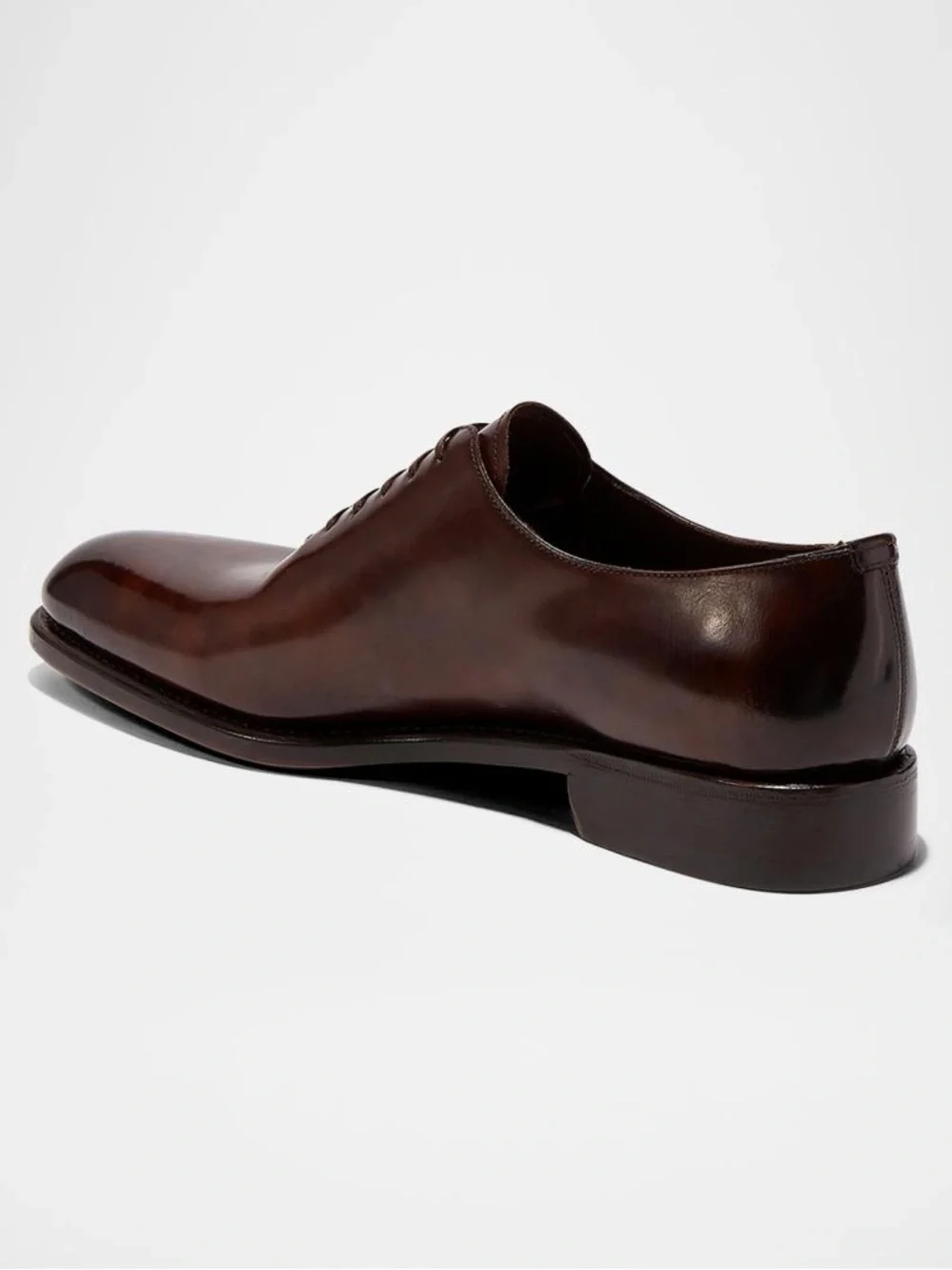 Ferragamo Men's Angiolo Tramezza Whole-Cut Leather Lace-Up Shoes